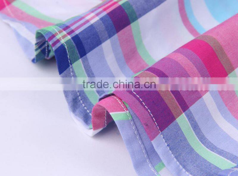 2017 latest fashion plaid long sleeve button-down collar casual shirt for men