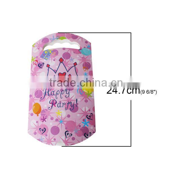 Paper Party Gift Bags Pink Crown Pattern 24.7cm x 13.6cm