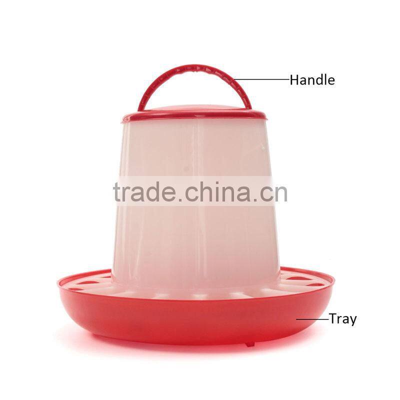Hot Sale Plastic 169.518.5cm 1.5kg White+Red Plastic Feeder Baby Chicken Chicks Hen Poultry Feeder Lid Handle
