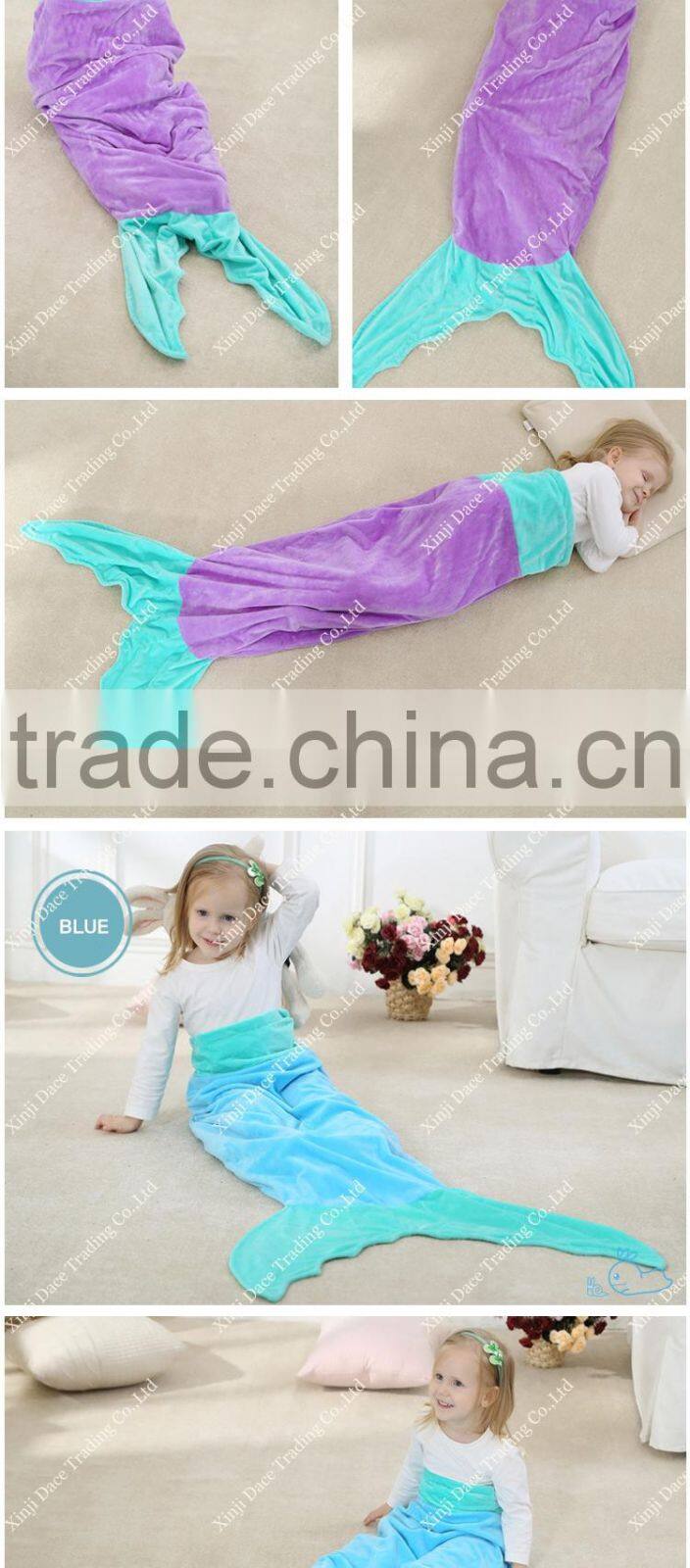 Wholesale children mermaid blankets kids sleeping bag