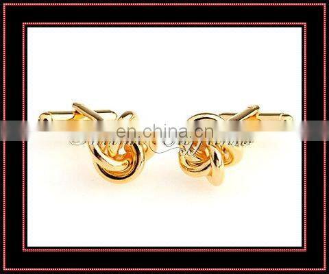 Make Gold plated Men's Novelty Metal Knot Cufflinks