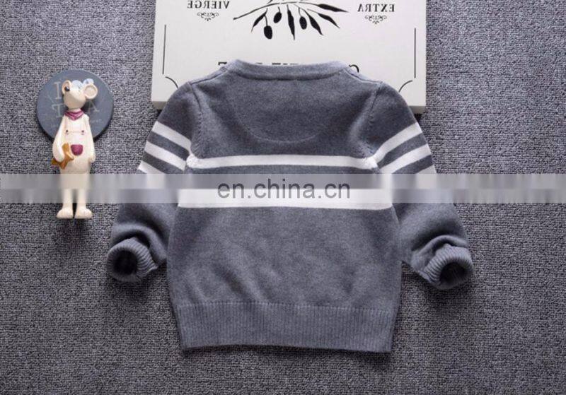 100%Cotton cardigan style boys kid sweater for autumn