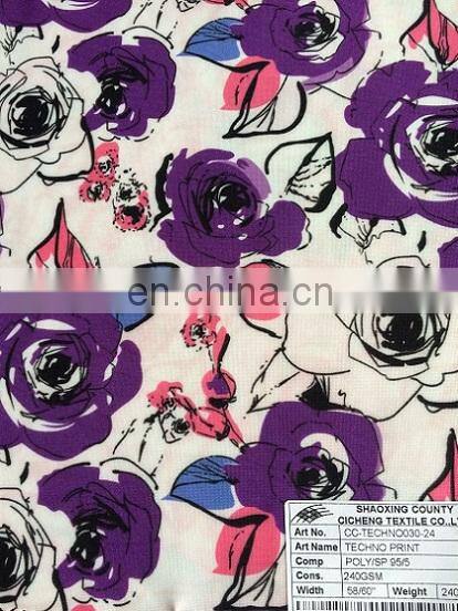 Fashion poly air layer Printed Knitting Fabric