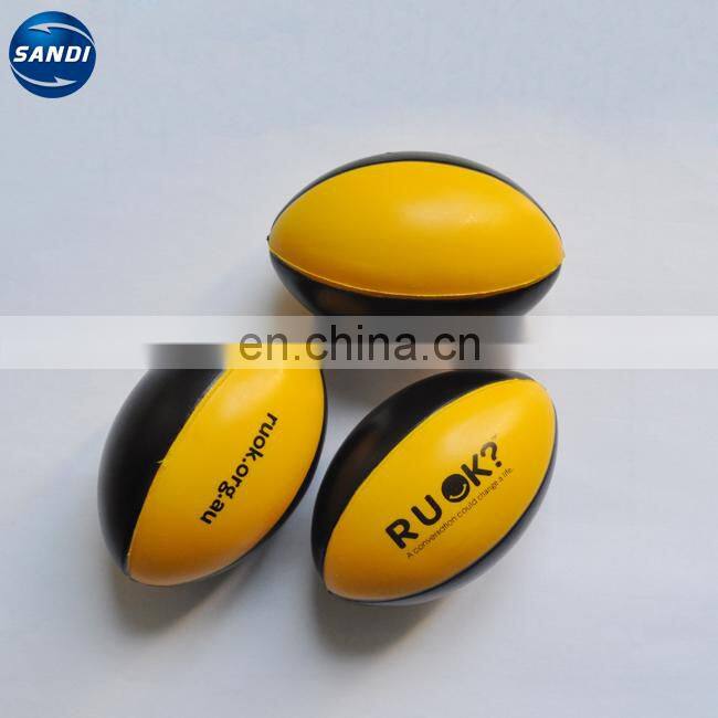 Custom LOGO printed rugby shape pu foam ball
