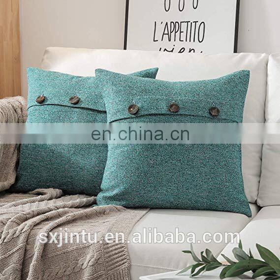 Home Decorative pillow case Solid Linen pillow protector for sofa