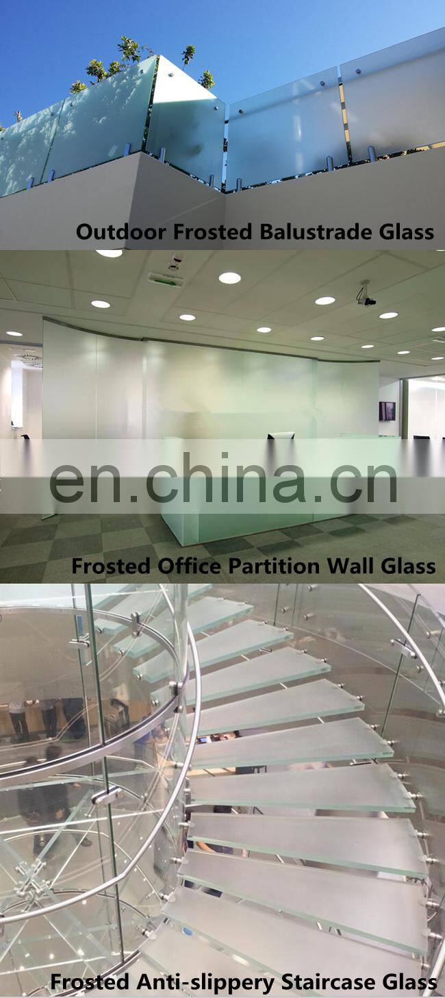 Excellent translucent frosted sandblasted safety laminated glass price