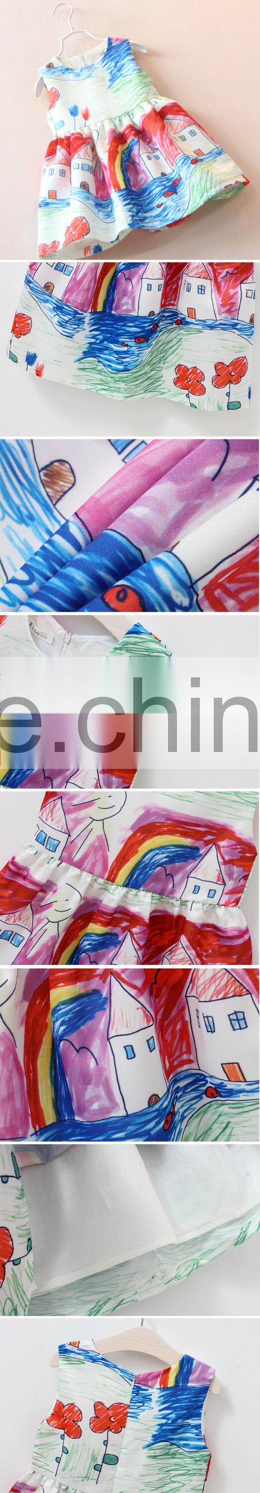 Custom Logo Princess Frock Design Dress Party Kids Princess Dress