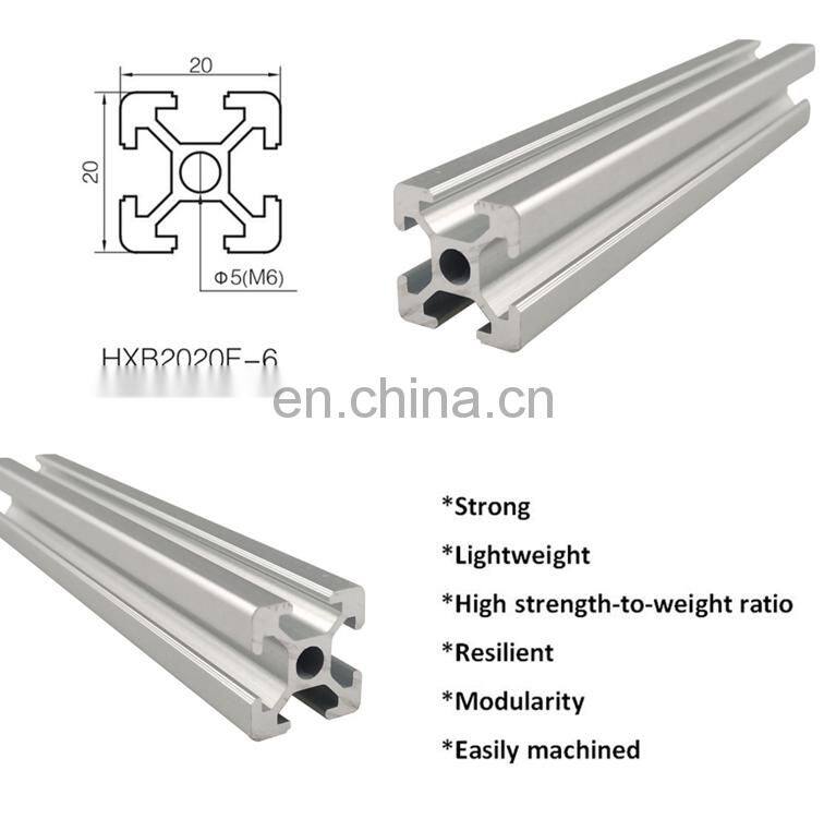 Light aluminum extrusion profile for aluminum linear rail 20X20mm wiht groove 6mm