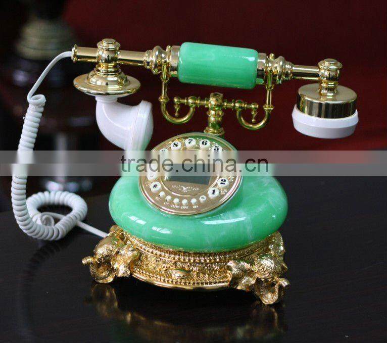Orange Color Resin Antique Telephone