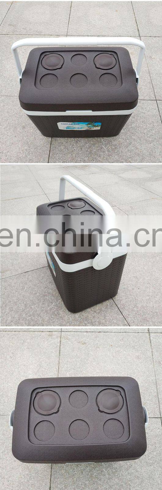 The new product surface like rattan wave effect plastic ice cooler box outdoor cooling box sets for camping and food trasportio