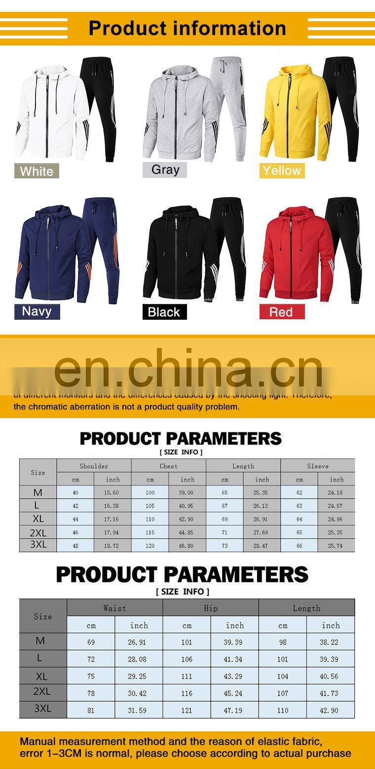 Hot sale new year christmas sale 2-pieces colour block hoodie plus size clothes sports suit custom men's hooded suit