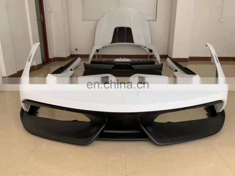 Runde CF And FRP Front Bumper Rear Bumper Fender Hood For Ferrari 458 Italia And Spider Modify Misha Designs Style Body Kit