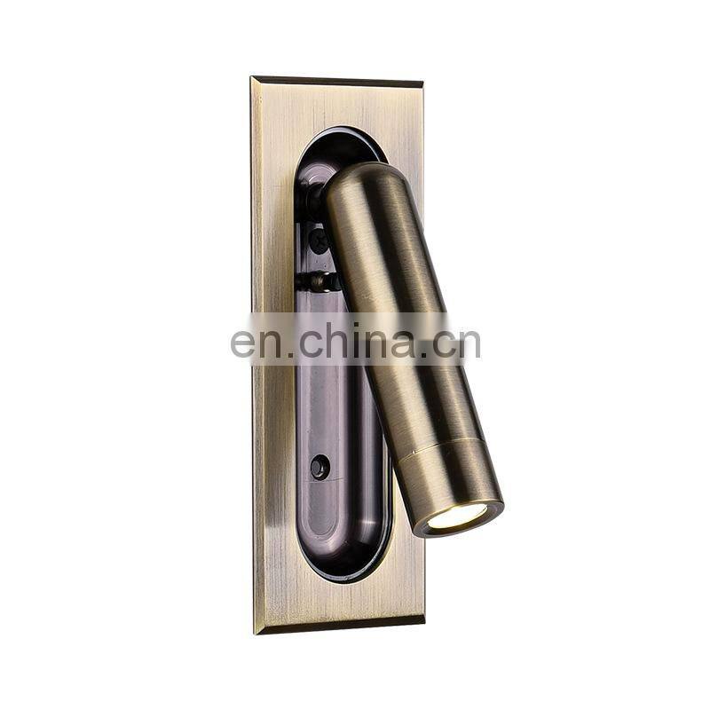 High quality Modern Recessed Hotel Bedside Wall Reading Lamp LED Bed Head Reading Light