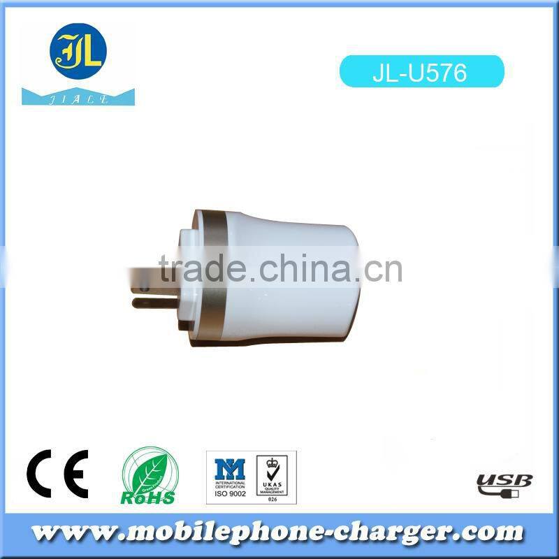 Zhongshan factory direct 2 port USB travel charger for smartphone