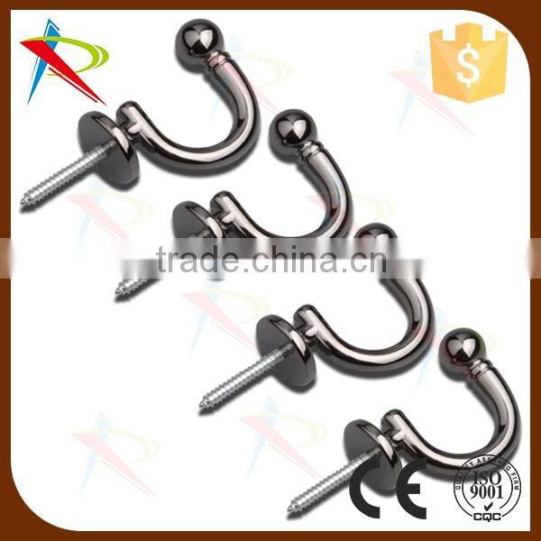 Fancy & Decorative quality magnetic chrome ball end curtain tieback/tassel hooks /drapery hooks