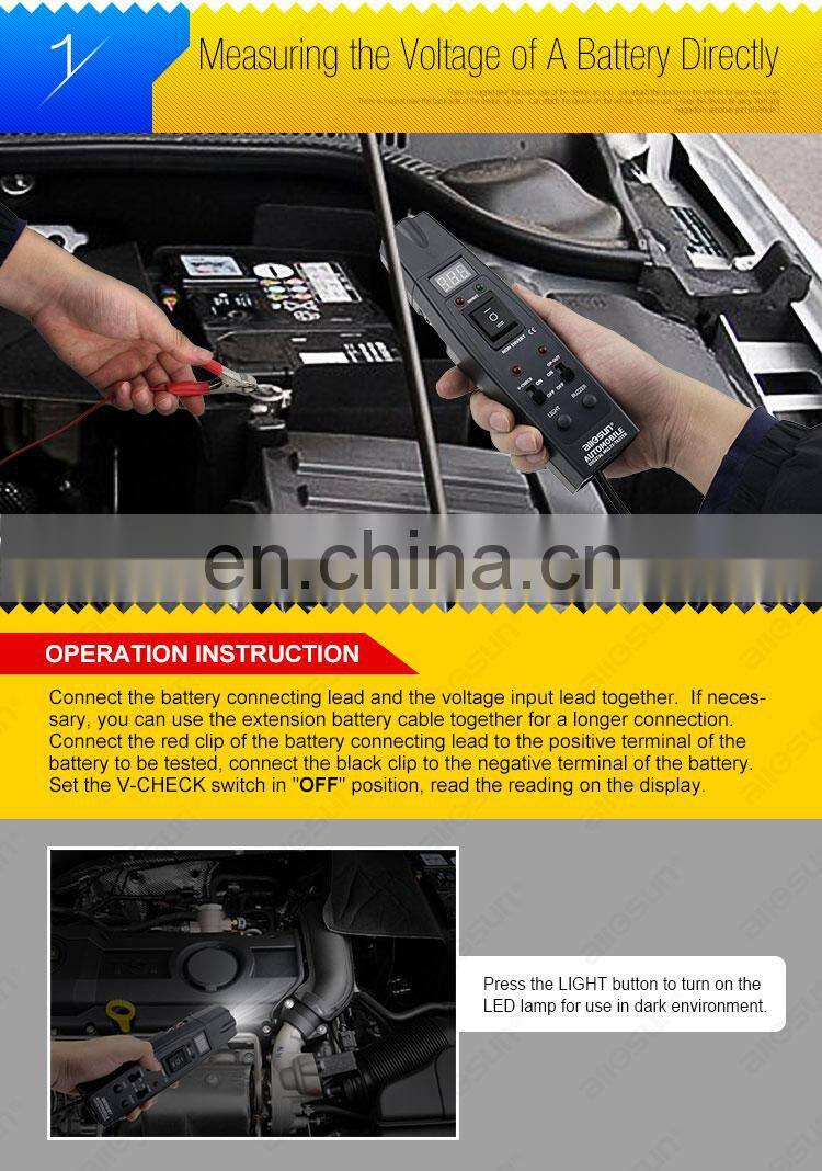 Allosun EM288 Automotive Multimeter Car Battery Voltage Tester Lamp Continuity Check Relay Check