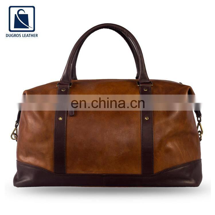 Vintage Style Made Impressive Quality Sports Leather Men Duffel Bag
