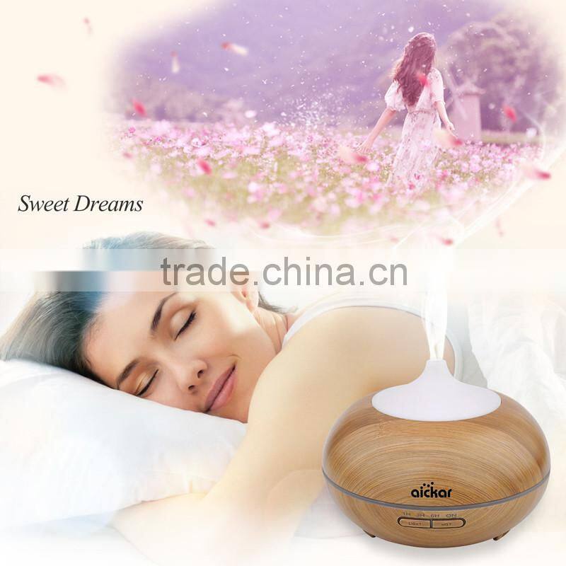 2016 New Design Light Wood Grain Cool Mist Aromatherapy Diffuser Ultrasonic Humidifier