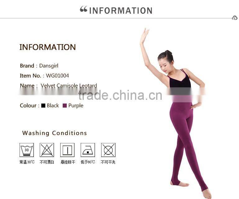 New Velvet Double Straps Stirrup Dance Unitards and Gymnastics Tights Girls