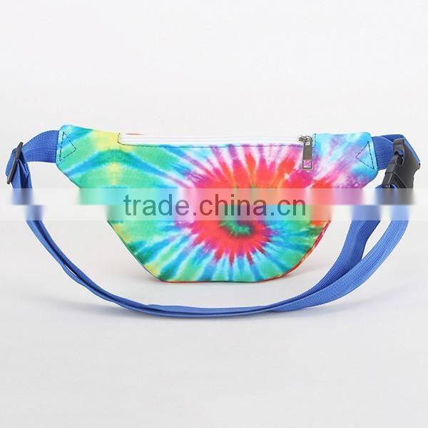 2016 New Fashion Tye Dye Polyester Water Resistant Waist Bag