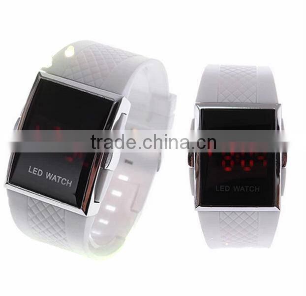 LED watch with rubber strap and alloy watch case