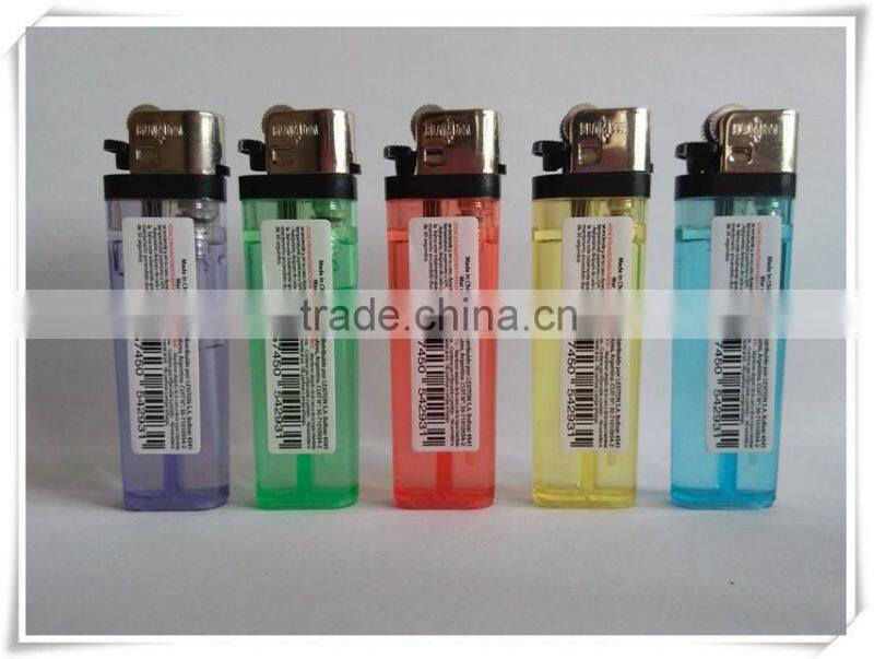 Classic EU plastic flint lighter FH-001 packed in blister card with black and color racket