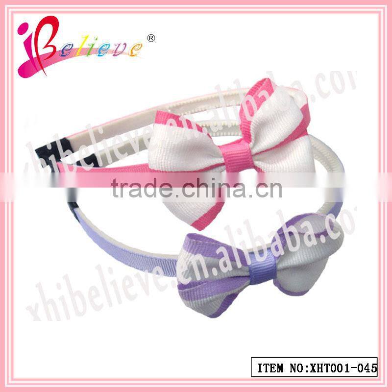 Fashion headwear hair accessories ribbon bow hairbands for nice girls (XHT001--005)