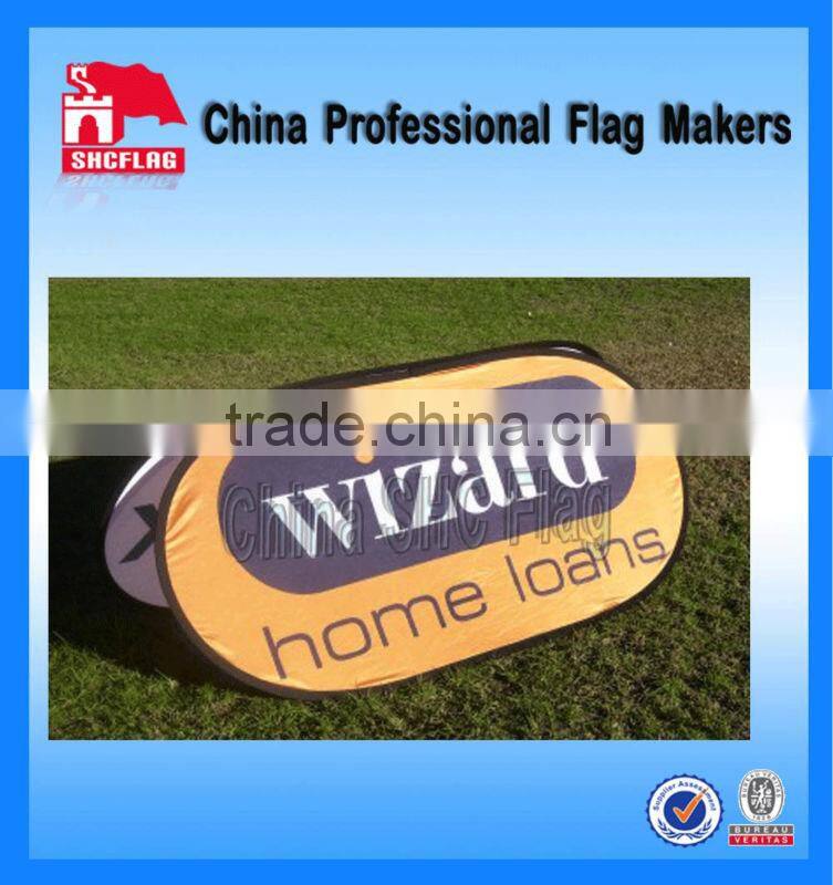 Multifunctional folding pop up banner stand with various shapes