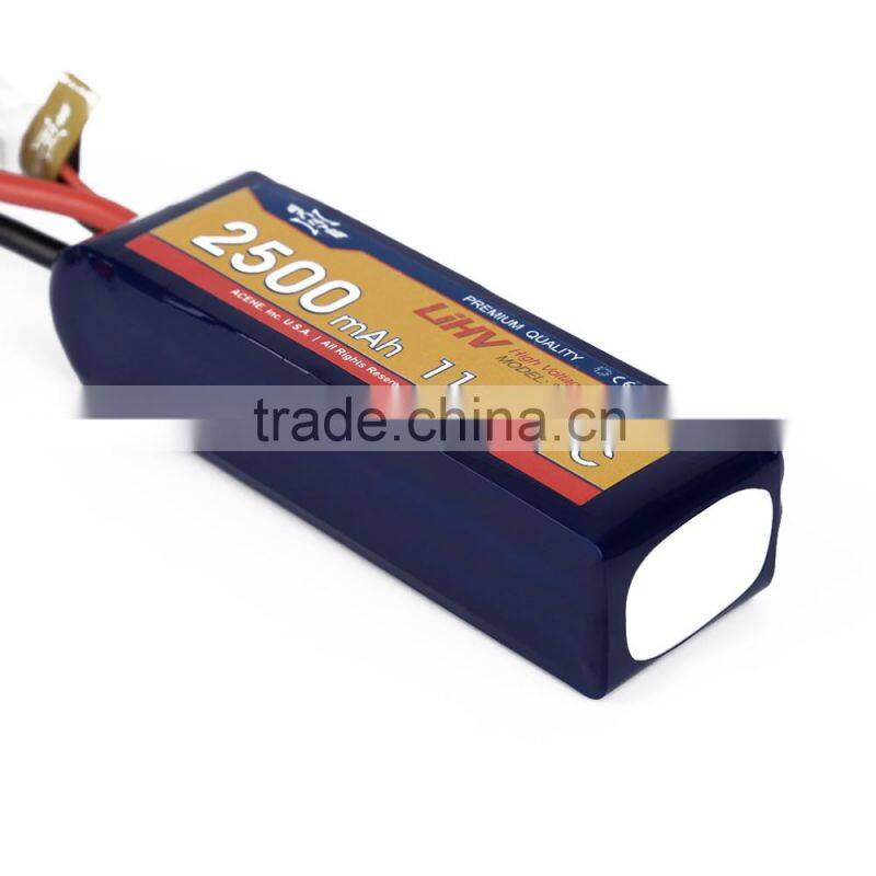 ACEHE11.4V 2500mAh 50C 3S1P 28.5Wh High Voltage Powerful Rechargeable Lipo Battery