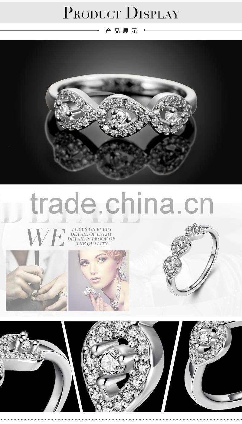 SGS certified LEKANI 18K gold plated latest design diamond ring for sale