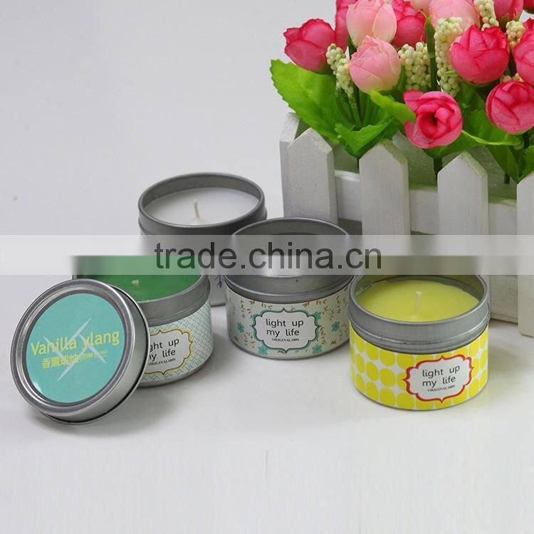 Red Scented Travel Tin Candle/Aromatic metal tin candle and metal lid