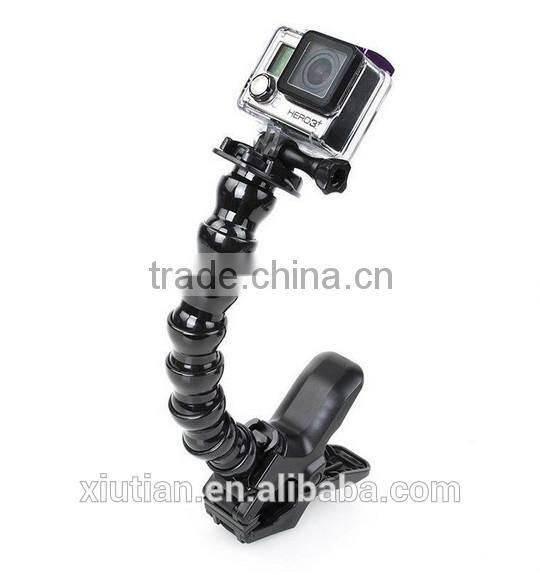 Hot Jaws Flex Clamp Mount 7 Joint Adjustable Neck for GoPro Hero 4 3+ 3 2 1 sj4000 Xiaomi Yi