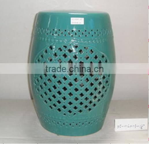simple hollow out type garden furniture ceramic stool