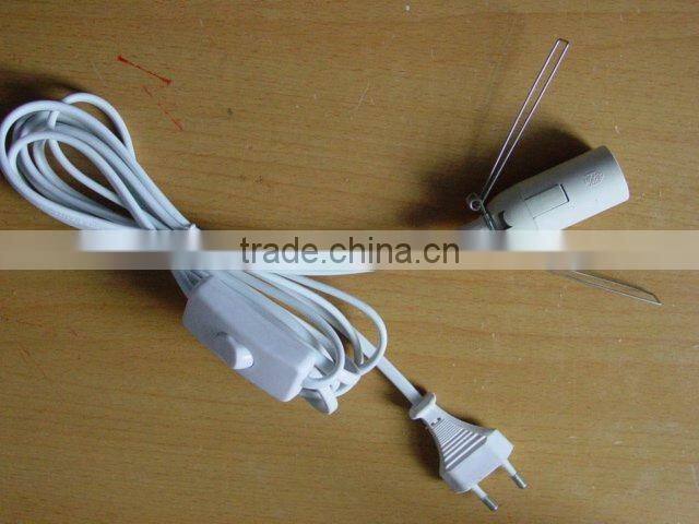 Salt lamp power cord with in-line switch and e14 lamp holder of European standard for himalayan salt lamp