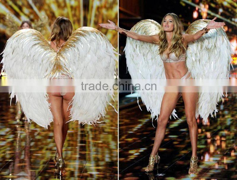Wholesale Feather Angel Wings With Gold Lridescent For Party Supplies
