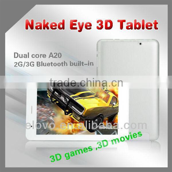 Shenzhen factory 7inch mini naked eye 3d tablet pc with 3G promotion