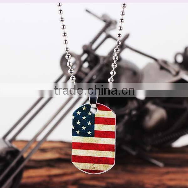 New Design Ball Chain Stainless Steel Statue of Liberty Print Tag necklace