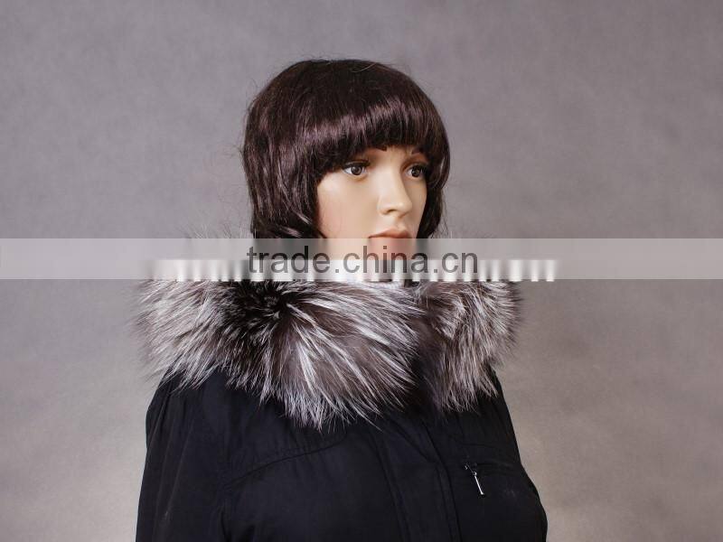 genuine silver fox fur trim for hood