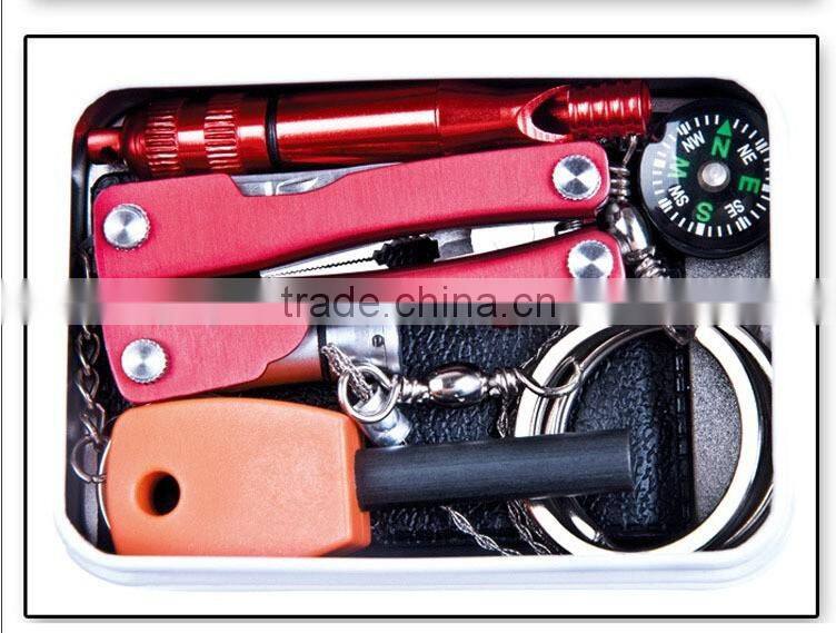 Outdoor Camping Hiking Self Help Survival Emergency Multifunction Kits SOS Box