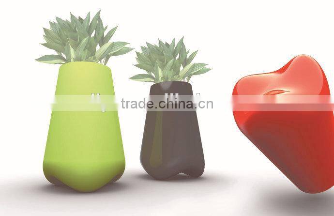 waterproof rechargeable illuminated fiberglass flower pot with led light