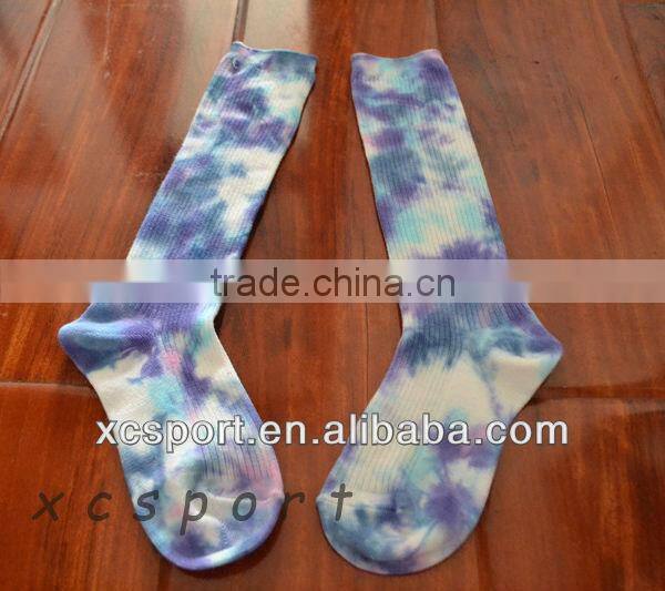 Tie dye retro street style fashion tide couples socks cotton socks