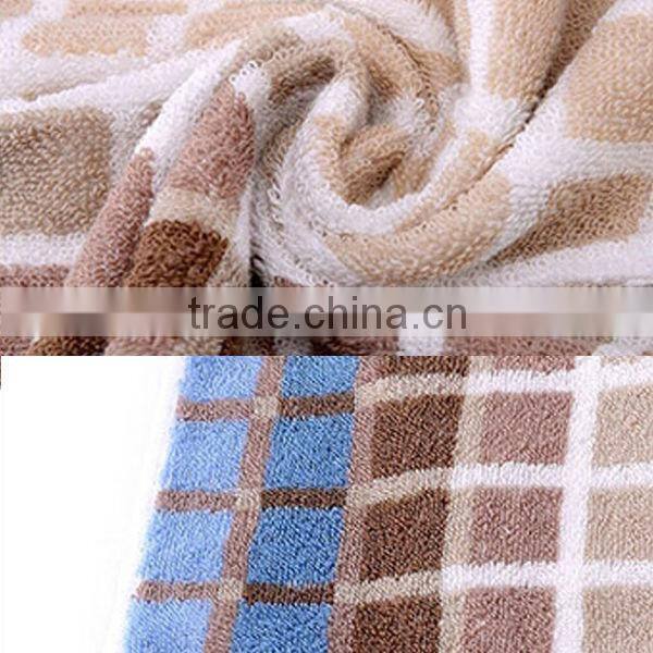 pure cotton yarn dyed weave grid jacquard luxury man face towel