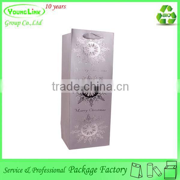 High-end colorful printing christmas gift bag for champagne