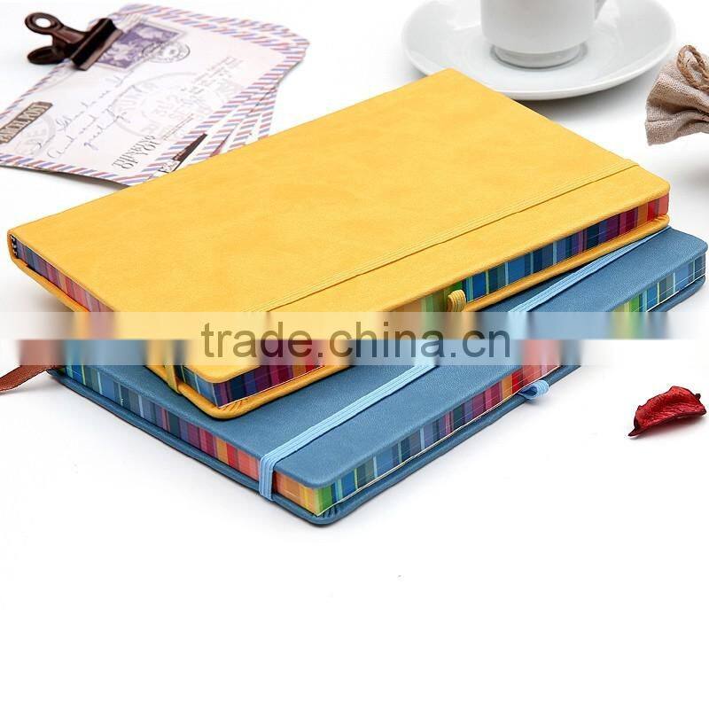 thermo pu hardcover custom notebooks journals with rainbow strip