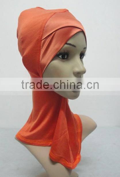 C047 new style both sides satin crossover ninja inner underscarf,full underscarf to cover neck