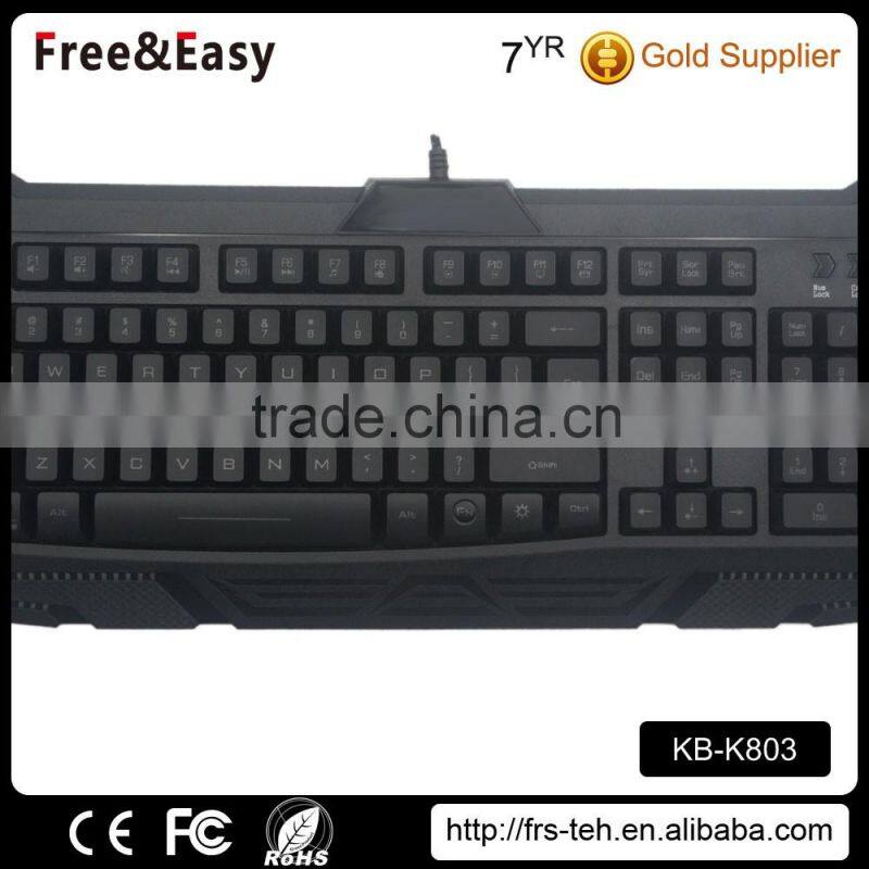 3 Color LED Backlit Waterproof Wired Gaming Keyboard
