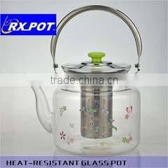 Premium Heat Resistant Glass Tea Pot with Stainless Steel filter 1100S