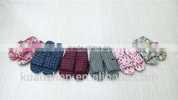 Floral cotton print elegant silpper footwear