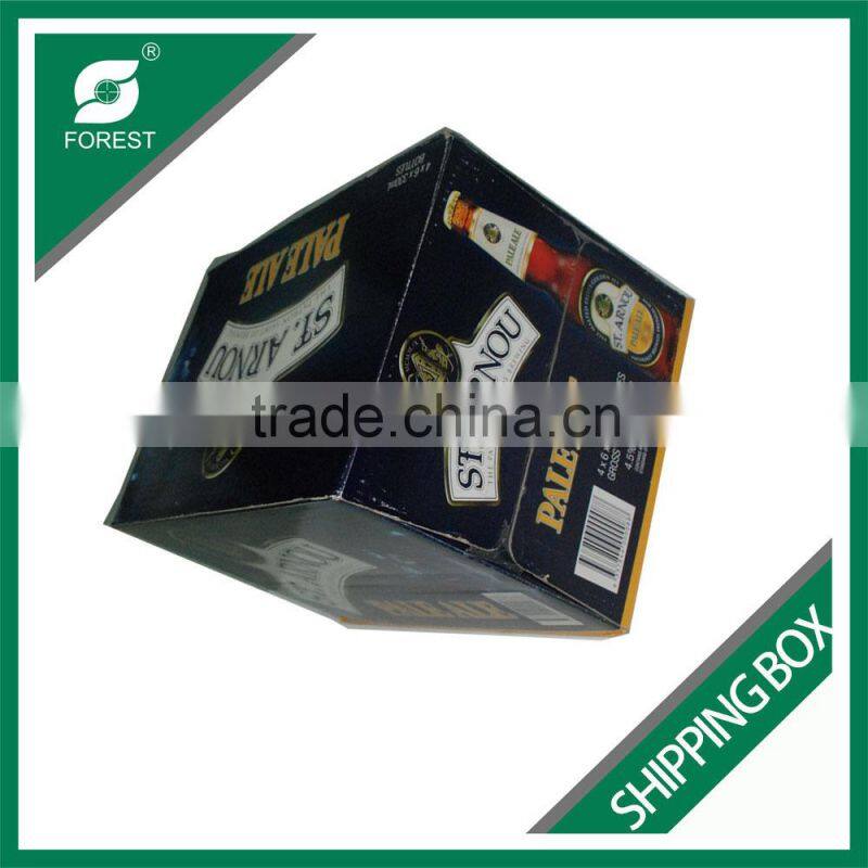 COLOR PRINTED WINE BOTTLE CARDBOARD WHOLESALE SHIPPING BOXES 24 BOTTLES BEER SHIPPING BOX WITH DIVIDERS