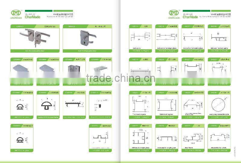 5mm / 12mm single glass/wood aluminum profile full height V84 series office wall partition